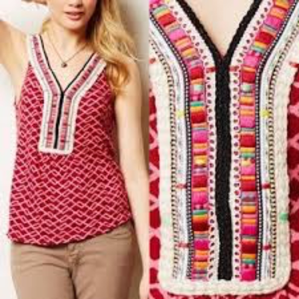 ANTHROPOLOGIE AKEMI KIN BOHO CHIC LUXE EMBROIDERED